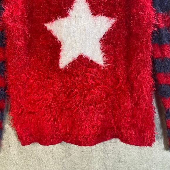 Hartstrings Star Fuzzy Sweater Girls 7/8 Preppy Winter Cozy Holiday - Picture 4 of 14